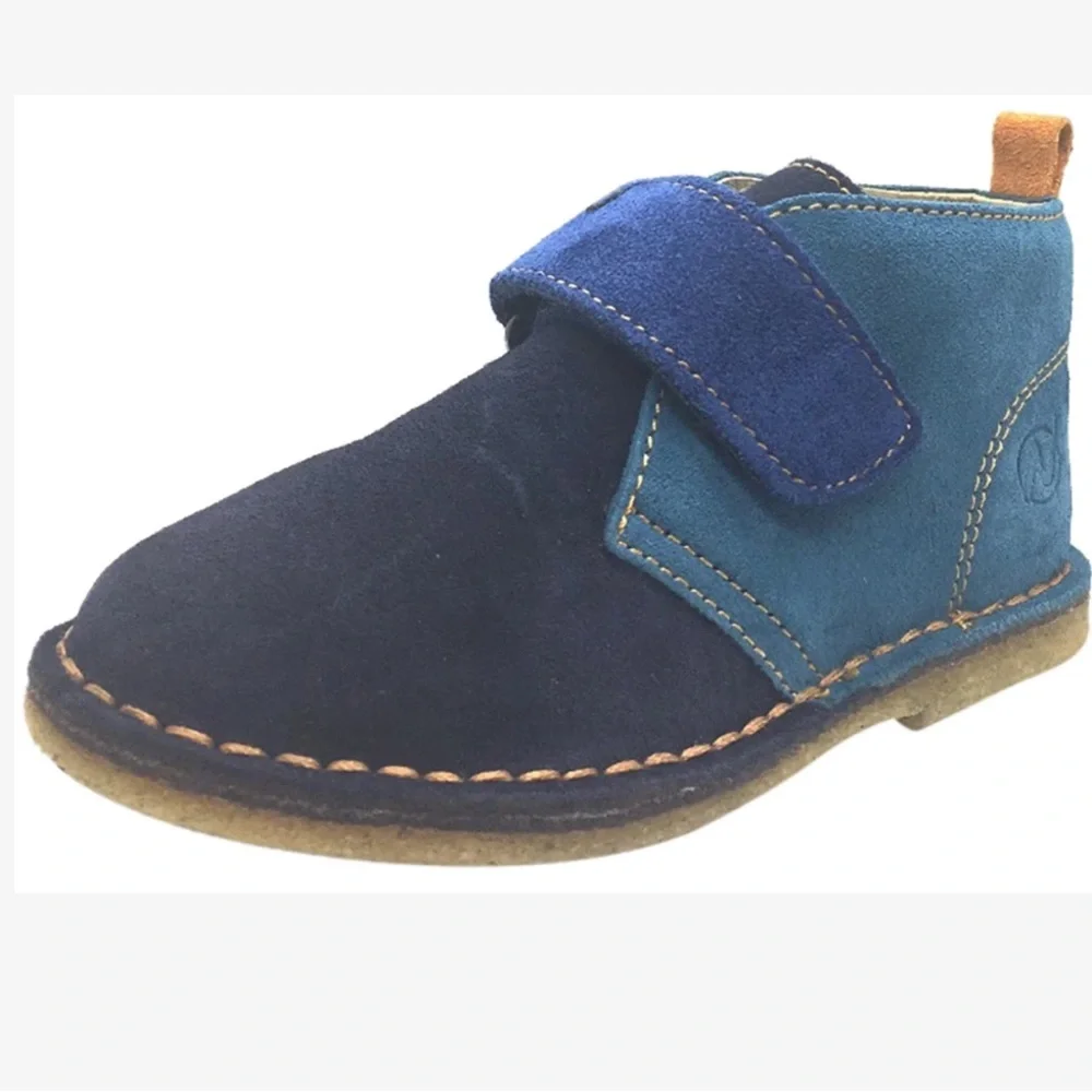 Naturino boys Kids Blue Suede Hook-and-Loop Shoes